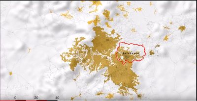 AFRICApolis가 정의한 바푸삼 연속 건축 밀집 지역 지도