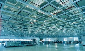 건설 중인 반도체 제조 공장용 클린룸