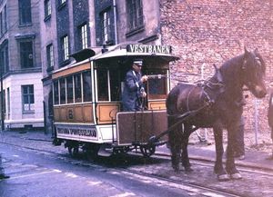 영화 《굶주림》 촬영 당시 사용된 오슬로 트램웨이의 유산 마차