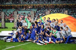 첼시가 경기 후 승리를 축하하고 있다.