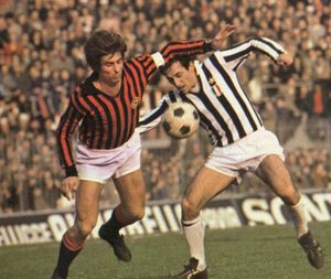 1973년 AC 밀란의 잔니 리베라와 푸리노 (오른쪽).