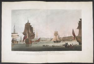 로버트 도드가 1790년 5월에 묘사한 '포츠머스 왕립 조선소'.