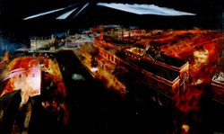 리처드 유릭의 유화 1941년 포츠머스 해군 기지 야간 공습(세마포 타워에서 북쪽을 바라본 모습)