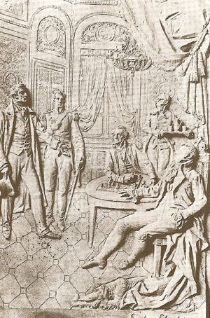 Castelli와 Cisneros의 만남을 그린 판화