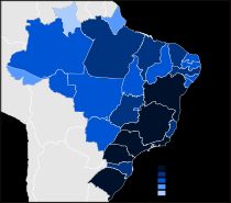 브라질 주별 인구 지도