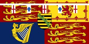 작센 왕가의 문장이 덧대어진 1917년 이전 아서의 문장 기