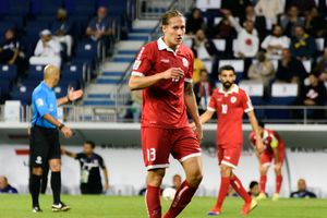 2019 AFC 아시안컵에서 레바논과 함께 있는 미셸 멜키