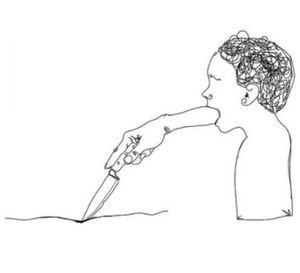 자해라는 중심적인 개념을 사용하는 카우르의 이미지