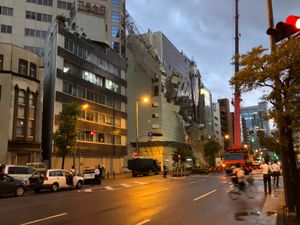 히고바시역 근처 오사카에서 무너진 비계