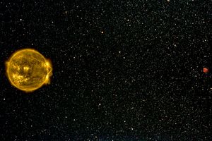 51 페가시 행성계 (축척에 맞춰 표시)