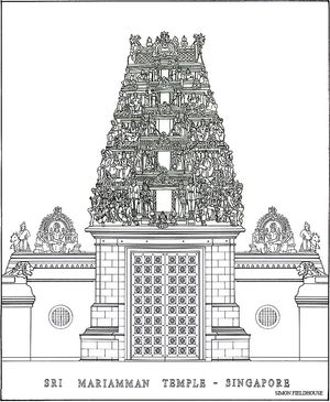 스리 마리암만 사원의 선화
