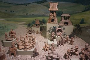 밀워키 공립 박물관의 타라스칸 마을 디오라마