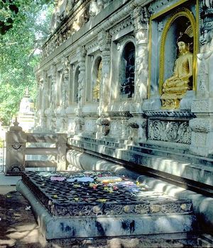 아쇼카가 기원전 260년경에 세운 보드가야의 실제 "다이아몬드 왕좌".