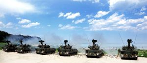 실사격 훈련 중인 대한민국 육군 제11사단 방공대대 K30 자주대공포