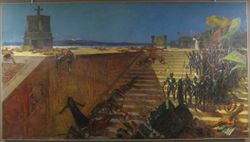 "테노치티틀란의 마지막 날, 코르테스에 의한 멕시코 정복", 19세기 윌리엄 드 레프트위치 도지의 그림.