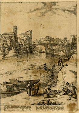 빌렘 반 니울란트(Willem van Nieulandt)의 로마의 티베르 강둑(c. 1602-05)