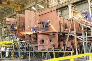 Mazagon 조선소의 건조 현장.