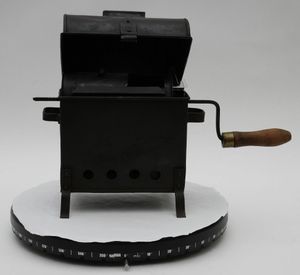 Free standing tin coffee roaster