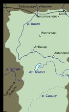 아크몰린스크 주의 지도