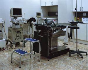 일반적으로 볼 수 있는 현대식 분만 의자