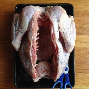 스패치콕 처리하여 준비된 칠면조