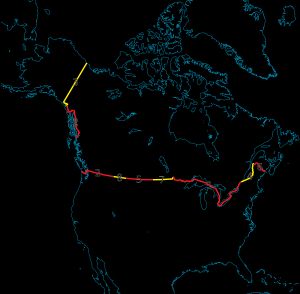 미국-캐나다 국경을 접하는 캐나다의 주