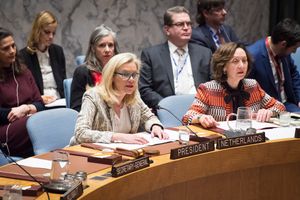 유엔 안보리에서 연설하는 카흐 (2018년)