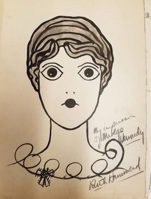 배우 루스 해먼드가 마누엘 로젠버그를 위해 그린 매지 케네디의 캐리커처, 1925