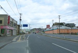 하치노헤시 중심부를 달리는 국도 104호선