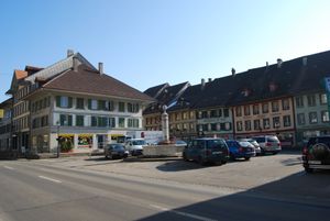 1834년 화재 이후 재건된 중앙 광장과 분수