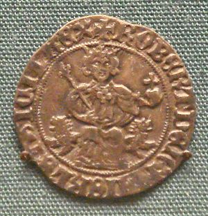 나폴리 왕 로베르토 1세의 은화 질리아토, 1309-1343.