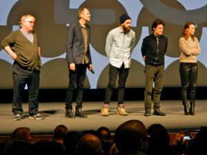 필립 세이모어 호프먼, 감독 안톤 코르빈, 도브리긴, 윌렘 대포와 레이철 매캐덤스가 2014년 선댄스 영화제에서