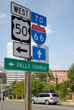 버지니아주 로슬린의 I-66 서쪽 방향