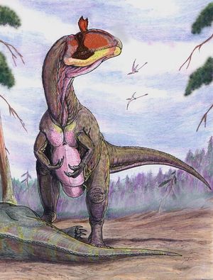 환경에서의 크리오로포사우루스 복원도