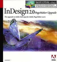 페이지메이커에서 인디자인 2로 업그레이드하는 상자 덮개. 이 소프트웨어는 페이지메이커의 후속 제품이었다.