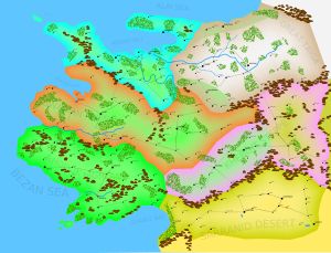 게임의 배경인 칼라디아 지도