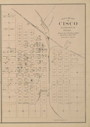 Gray's New Map of Cisco, Eastland Co., Texas, 1885