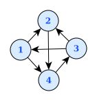 유향 그래프는 간선의 방향을 나타내는 화살표가 있다.