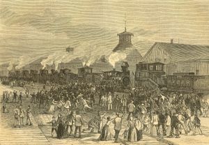 1877년 대파업 당시 기관차 봉쇄
