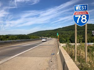 리하이 계곡의 베들레헴에서 PA 412 교차로를 지난 I-78 서쪽 방향