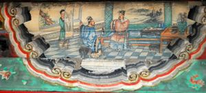 유비와 제갈량이 융중대책을 논의하는 모습. 베이징 이화원의 장랑 벽화