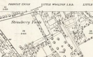 1891년의 토지 측량 지도(2500분의 1)에 표시된 "스트로베리 필즈"
