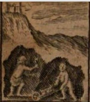 Bergmännerlein, 정령 및 지하인(Unter-Irrdische). 요하네스 프레토리우스의 Anthropodemus Plutonicus(1666)에서 발췌.