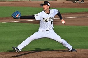 오릭스 시절 투구 폼 (2022년 7월 10일 핫토모토 필드 고베)