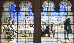 시 참사 위원의 기도성심 교회의 바실리카에 있는 스테인드 글라스.