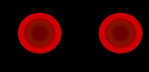 1. Rh 양성 혈구. 2. Rh 음성 혈구. 3. Rh 양성 혈구에 있는 항원들로, 이것이 양성으로 나타나게 한다. 이 항원들은 양성 혈구가 특정 항체에 부착될 수 있도록 한다.