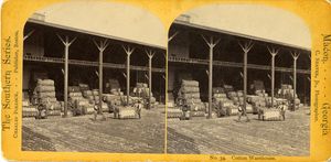 1877년, 조지아주 매콘의 Adams & Bazemore 면화 창고