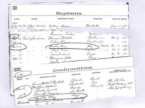 도러시 데이, 시카고 구세주 성공회에서 세례 및 견진 성사 기록, 1911년경