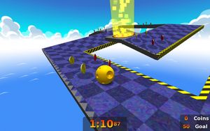 《슈퍼 몽키 볼》에서 영감을 얻은 게임 《네버볼》.