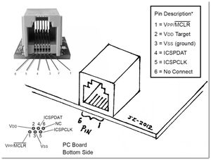 RJ11 to ICSP PIC 프로그래머